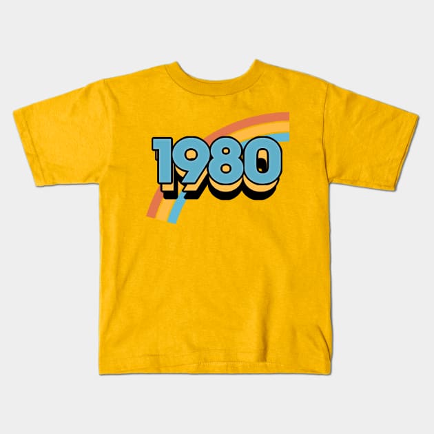 1980 //// Retro Birthday Design Kids T-Shirt by DankFutura